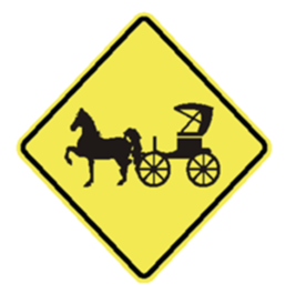Horse and Buggy warning sign