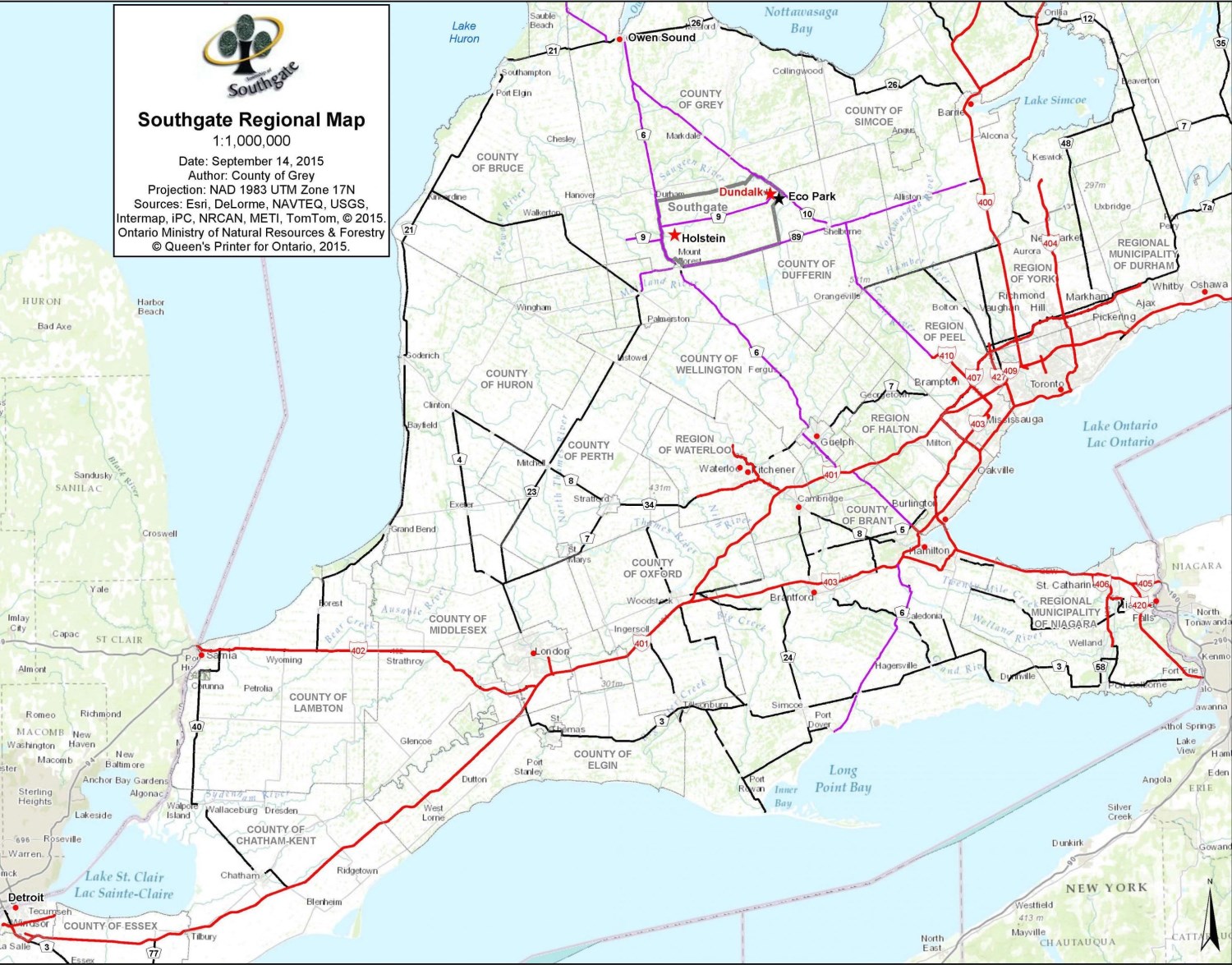 Southgate Regional Map