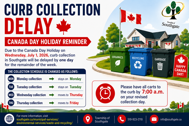 Canada Day Holiday Hours and Cart Collection Schedule